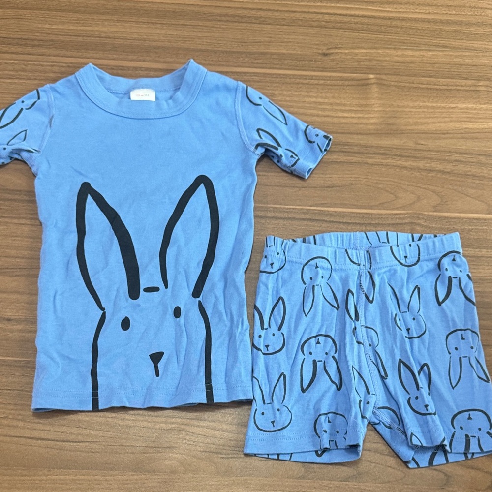 Hanna Andersson Blue Bunny Kids Pajama Set